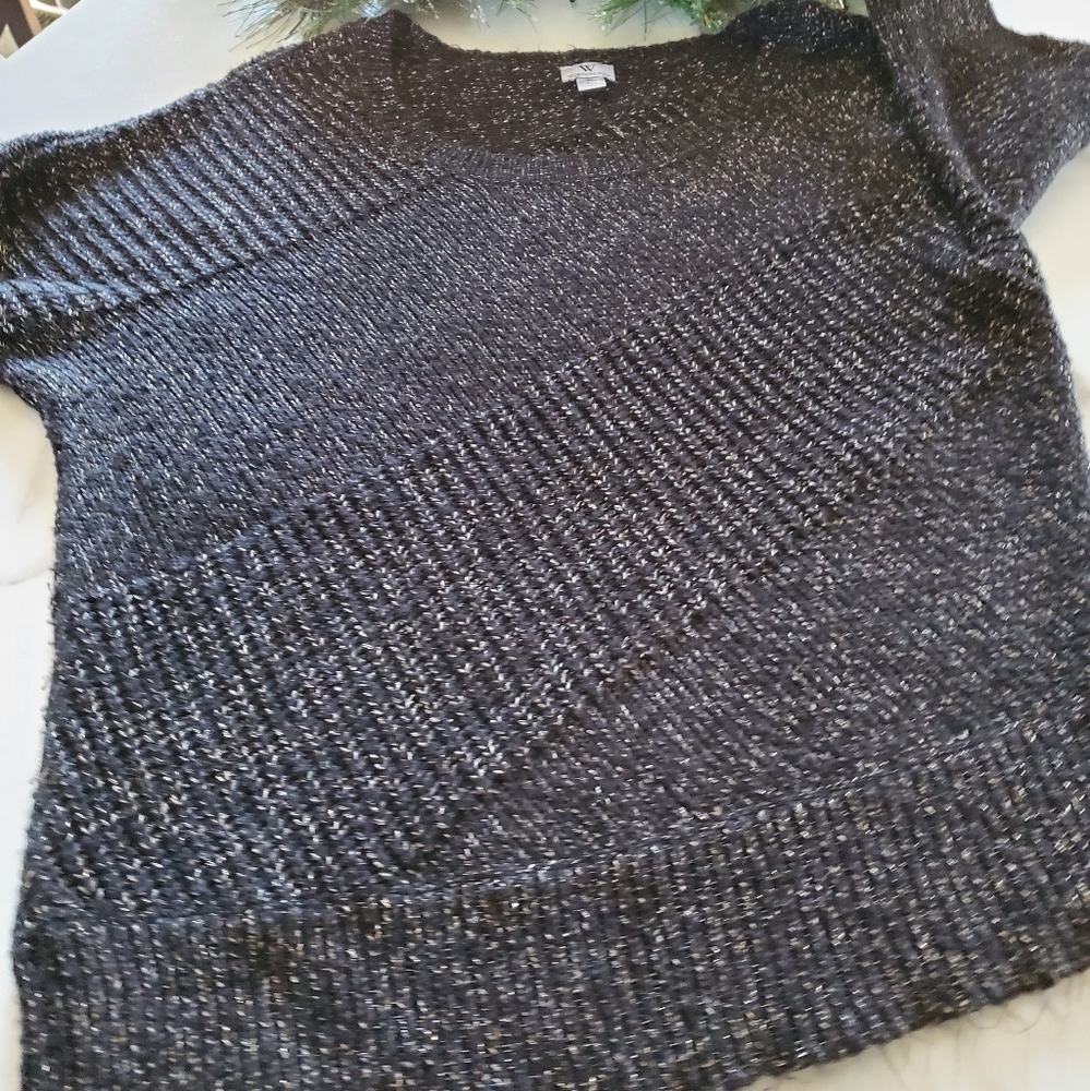 Black Silver Sparkle Sweater Worthington size XL - Picture 9 of 13